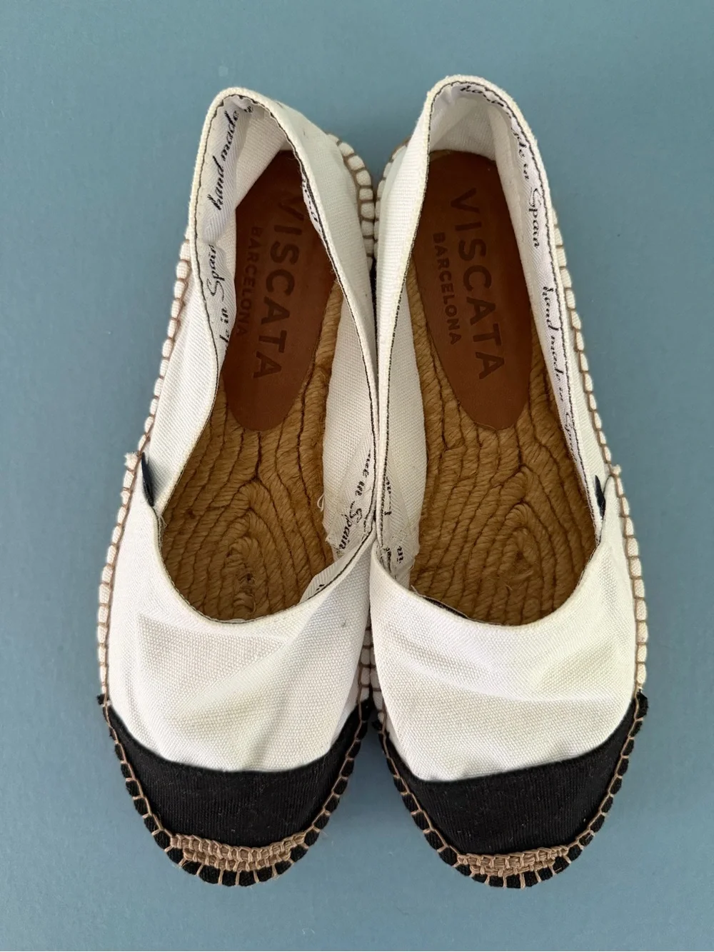 Viscata Barceloneta Canvas Espadrille Limited Edition White Black‎ Flats